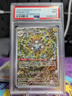 Pokemon Surging Sparks - MAGNETON - BLACK STAR PROMO HOLO - SVP 159 - PSA 9 - Image 1