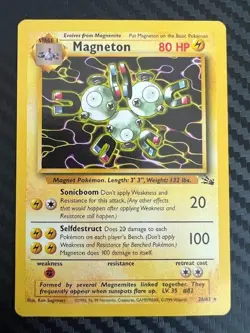 Pokemon TCG Magneton Fossil 26/62 Regular Unlimited Rare Vintage MP/HP - Image 1