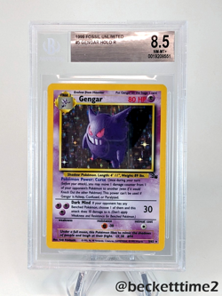 1999 POKEMON Fossil Unlimited GENGAR Holo R 5/62 BGS 8.5 NM-MT+ - Image 1