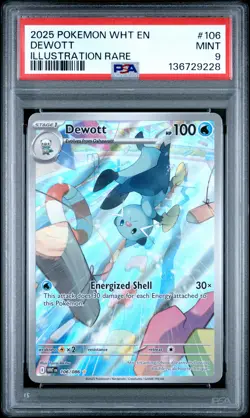 2025 POKEMON WHT EN-WHITE FLARE ILLUSTRATION RARE #106 DEWOTT PSA 9 - Image 1