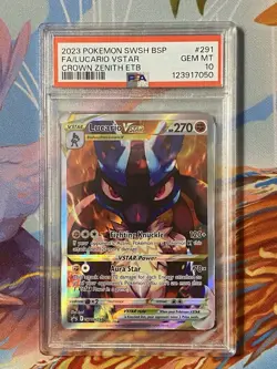 Pokemon TCG Lucario Vstar Swsh291 Promo Full Art Holo Crown Zenith PSA 10 - Image 1