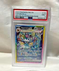 Pokemon; Prismatic Evolutions Vaporeon EX SIR 149/131 2025 Mint PSA 9 - Image 1