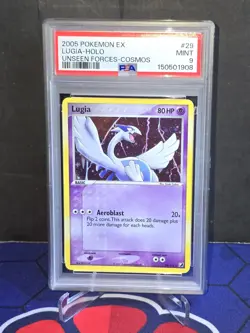 2005 Pokemon Lugia-Holo Unseen Forces-Cosmos PSA 9 Mint Rare - Image 1