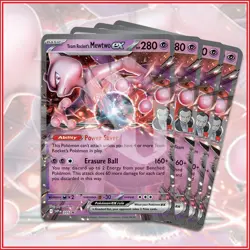 Pokemon TCG: Team Rocket's Mewtwo ex 205 Destined Rivals Promo x4 - Image 1