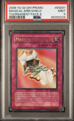 PSA 9 MINT Magical Arm Shield TP8-EN001 Ultra Rare Tournament Pack 8 Yugioh - Image 1