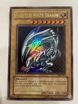 Konami Blue-Eyes White Dragon Ultra Rare SDK-001 Unlimited Holo 1996 - Image 3