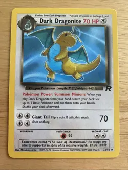 Pokemon Dark Dragonite TCG Card 22/82 Non-Holo - Image 1