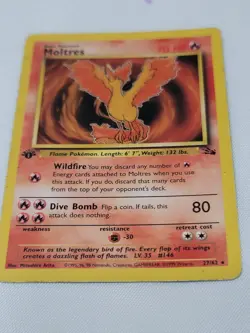 1st Edition MOLTRES Non Holo 27/62 Fossil Set Pokemon Card - Image 1