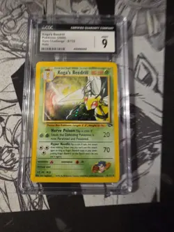 CGC 9 Koga's Beedrill 9/132 Holo Gym Challenge Pokemon Card - Image 1