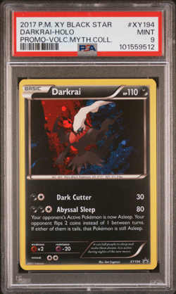 PSA 9 Pokemon Darkrai Holo Card XY Black Star Promo XY194 2017 MINT Mythical Col - Image 1