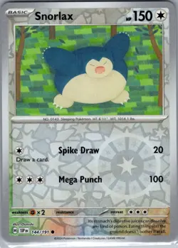 Snorlax 144/191 Reverse Holo SV08: Surging Sparks - Pokemon Card - NM - Image 1