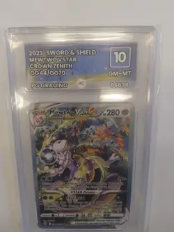 Mewtwo VSTAR GG44/GG70 Crown Zenith Full Art Holo Pokemon Card PG Graded 10 - Image 1
