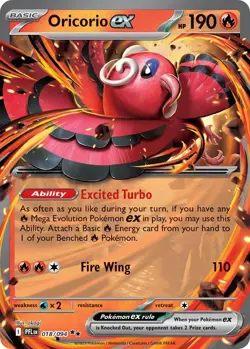 Oricorio ex - 018/094 - Phantasmal Flames Pokemon Card - Image 1
