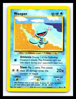 ✨ WOOPER # 82/111 Neo Genesis Pokemon Vintage Card 2000 - Non Holo - Image 1