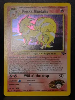 Brock's Ninetales 3/132 WOTC Gym Challenge Unlimited Holo Pokemon Card LP - Image 2