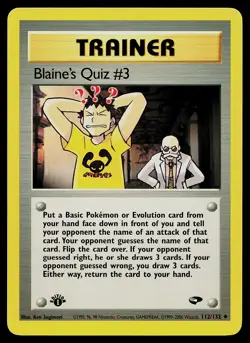 Pokemon Card - Blaine's Quiz #3 Gym Challenge 112/132 Uncommon 1st Edition - Image 1