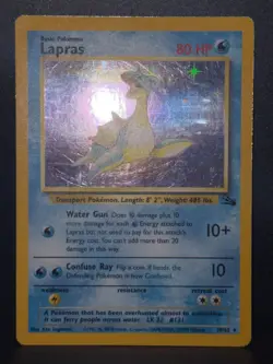 Lapras 10/62 WOTC Fossil Rare Unlimited Holo Holo Pokemon Card MP - Image 2