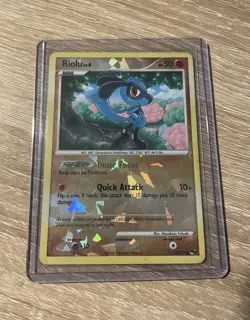 Riolu Pokemon Pop Series 8 #16/17 Cracked Ice Holo Pokemon Card NM - Image 1