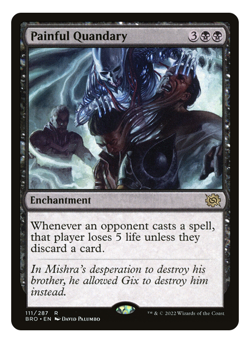 MTG - 1 x Painful Quandary - Rare Enchantment - The Brothers' War (BRO) - M/NM - Image 1