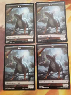 Rat token x 4 Throne of Eldraine EDH Cube Pioneer - Image 1