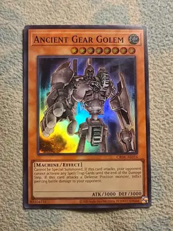 YUGIOH ANCIENT GEAR GOLEM ASIAN ENGLISH EDITION CR04-AE016 SUPER RARE - Image 1