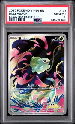 2025 POKEMON MEG EN-MEGA EVOLUTION ILLUSTRATION RARE #133 BULBASAUR PSA 10 - Image 1