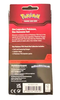 Pokemon Knock Out Collection Box Kyogre Foil Card 2 Booster Packs English - Image 2