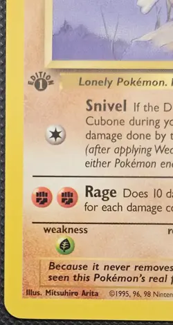 Near Mint - Vintage Pokemon TCG Jungle WoTC Cubone 1st Edition #50/64 - Image 5