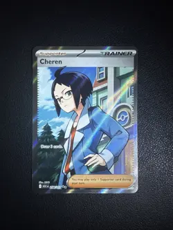 Cheren 258/217 Full Art Trainer Ultra Rare Holo Ascended Heroes Pokemon TCG - Image 1