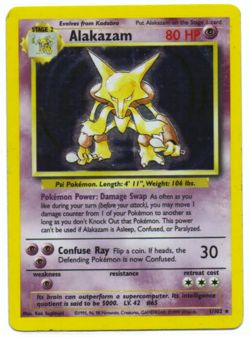 Pokemon TCG Base Set Alakazam 001/102 Base Set Holo - Unlimited - HP - Image 3