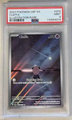 Cleffa 202/197 Illustration Rare 2023 Pokemon Obsidian Flames PSA 9 Mint - Image 1
