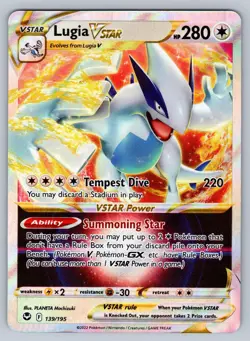 Lugia VSTAR 139/195 Holo Rare VSTAR Silver Tempest Pokemon NM - Image 1