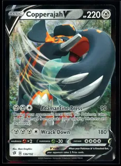 2020 Sword & Shield - Rebel Clash Copperajah V Basic/Rare Holo V #136 - Image 1