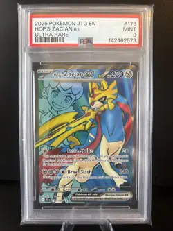 PSA 9 MINT Pokemon Journey Together Hop’s Zacian EX Ultra Rare #176/159 - Image 1