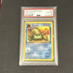 1999 Pokemon Fossil 1st Edition 52/62 Omanyte PSA 10 Vintage Era - Image 1