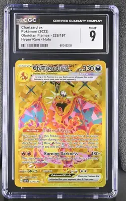 CGC 9 CHARIZARD EX 228 OBSIDIAN FLAMES HYPER RARE GOLD SCARLET VIOLET POKEMON - Image 1