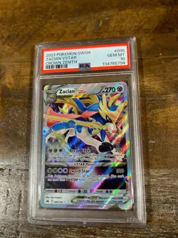 POKEMON 2023 Crown Zenith ZACIAN Vstar #096 PSA 10 Gem Mint RARE - Image 1
