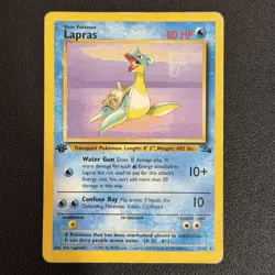 Pokemon TCG Lapras 25/62 Fossil 1st Edition Rare - DMG - Image 1