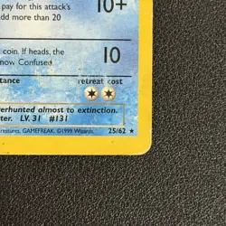 Pokemon TCG Lapras 25/62 Fossil 1st Edition Rare - DMG - Image 2