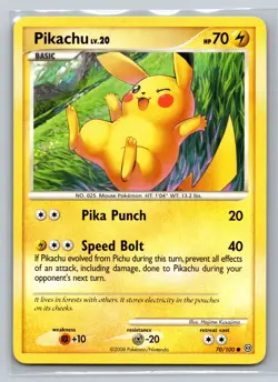 Pikachu 70/100 Stormfront Basic Electric-Type Mouse Pokemon TCG Collectible - Image 1