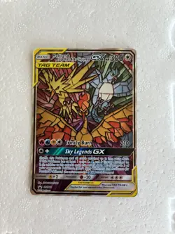 Pokemon TCG Moltres Zapdos Articuno GX SM210 Stained Glass Promo Holo NM - Image 1