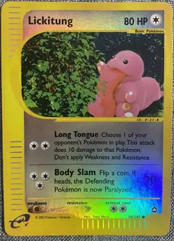 Pokemon TCG: Lickitung #90/147 Aquapolis Set Reverse Holo NM-M Condition - Image 1