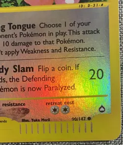 Pokemon TCG: Lickitung #90/147 Aquapolis Set Reverse Holo NM-M Condition - Image 4