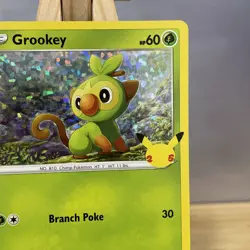 Grookey 8/25 Confetti Holo - Pokemon 25th Anniversary McDonald's Promo 2021 - NM - Image 3