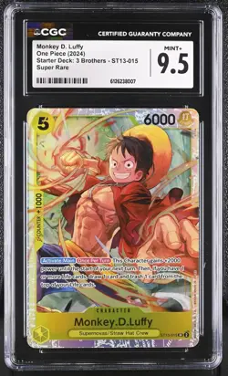2024 One Piece CCG Monkey D Luffy ST13-015 Super Rare CGC 9.5 Mint+ - Image 1