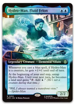 Hydro-Man, Fluid Felon (Extended Art) #250 (Foil) (NM) Spider-Man SPM Magic MTG - Image 1