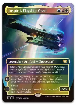 Inspirit, Flagship Vessel (Borderless) #2 (Foil) NM Edge of Eternities Magic MTG - Image 1