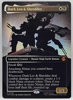 Dark Leo & Shredder Borderless Foil Teenage Mutant Ninja Turtles Mythic 0220 MTG - Image 1