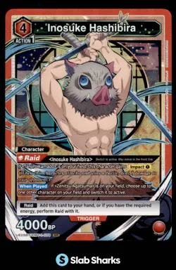 2025 UNION ARENA DEMON SLAYER #UE05BT/KMY-1-079 INOSUKE HASHIBIRA SR HOLO - Image 1