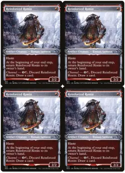 MTG Reinforced Ronin x4 Showcase Kamigawa: Neon Dynasty Uncommon NM Playset - Image 1